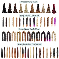 French Curly Braiding Hair 24 Inch Loose Wave Spiral Curly Crochet Hair Black Women Pre Stretched Braiding Hair with Curly Ends