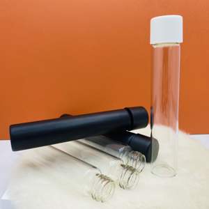 Tube pré-roulé de luxe en verre transparent de 120 mm avec bouchon blanc écologique à visser à l'épreuve des enfants pour graines et produits à fumer - Product Image 4