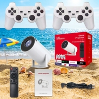 Mini projecteur vidéo compact, résolution native 720P, visionnement immersif, double poignée, projecteur portable pour jeux avec une durée de vie de la lampe de 30 000 heures