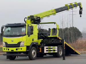 Camion de dépannage à plateau Chenglong avec grue de 5 tonnes pour le transport de petites machines de construction - Product Image 4