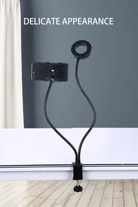 Gooseneck Tabung Dudukan Mobil untuk 18 Inch LED Selfie Ring Light dengan Ponsel Pemegang Stand Cell dengan Memutar 360 derajat