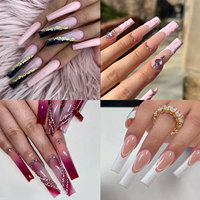 Boîte de faux ongles en ABS à couverture complète XXL XXXL, formes Stiletto, Carré, Amande, Cercueil, pour marque privée
