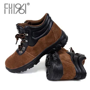 FH1961zapatos de seguridad para hombres, botas de nieve ligeras, zapatos de seguridad negros de rendimiento confiable con suela de PU/PU de doble densidad
