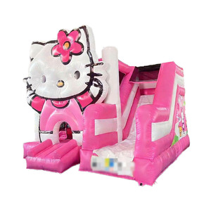 Gonfiabile Commerciale per Bambini a Tema Hello Kitty Rosa con Scivolo e Area Salto - Product Image 6