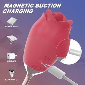 QIYI Vibratore a Forma <span class=keywords><strong>di</strong></span> Rosa in <span class=keywords><strong>Silicone</strong></span> per Stimolazione Clitoridea, Giocattolo Erotico per Donne - Product Image 3