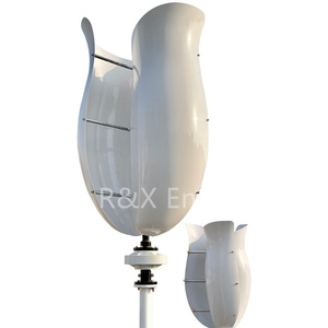 กังหันลมตั้งพื้น Tulip Vertical Wind พร้อมใบพัดไฟเบอร์กลาส กำลังไฟ 5 กิโลวัตต์ แรงดันไฟฟ้าขาเข้า 12V-380V สำหรับใช้ในบ้าน ระบบไฮบริดพลังงานลม RX-TL 600w 1kw 2kw Tulip R - Product Image 5