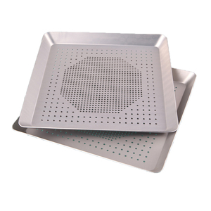 Bandeja Profesional Cuadrada Perforada de 35 cm (14 Pulgadas) para <span class=keywords><strong>Pizza</strong></span>, de Aleación de Aluminio, para una Base Crujiente - Product Image 4