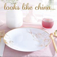 100 pièces de vaisselle jetable en plastique blanc et or de 10,25 pouces, assiettes avec bordure dorée, motif floral, sans BPA