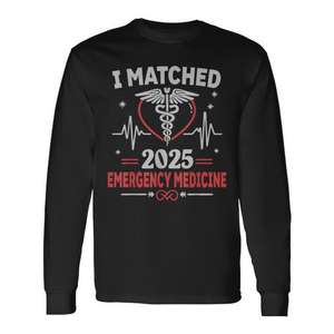 T-shirt à manches longues pour médecin de résidence en médecine d'urgence 2025, idéal pour la promotion - Product Image 1