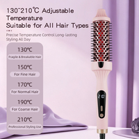 Sèche-cheveux professionnel électrique V-2407 avec brosse chauffante lissante, technologie ionique négative, céramique, pour tous types de cheveux, idéal pour l'hôtellerie