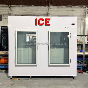 Indoor Outdoor Bagged Ice Storage Bin Large Fan Cooling Single-Temperature <b>Freezer</b> with Digital Control for Gas Station - Product Image 1