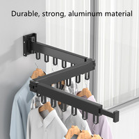 Séchoir à linge mural portable en aluminium à 3 niveaux, pliable et détachable, à double niveau, pour cuisine et salle de bain