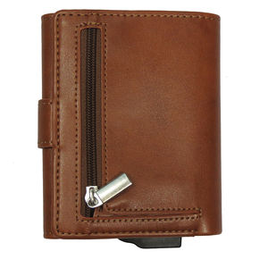 Porte-cartes RFID avec logo personnalisé Portefeuille d'affaires unisexe court en métal tendance antivol en cuir Pop PU nylon grande capacité - Product Image 5