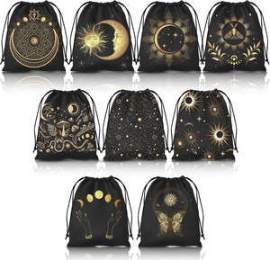 Bolsa de tarjeta de <span class=keywords><strong>Tarot</strong></span> de terciopelo con cordón reciclable, almacenamiento de Peluca de joyería con soporte para lápiz labial - Product Image 1