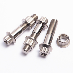 GR5 titanyum alaşım çift damızlık raptiye CNC egzoz borusu modifikasyonu M8/M10 vidalar ile düz Finish araba motosiklet altıgen cıvata - Product Image 3