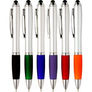 Custom 2 in 1 Advertising Promotional Gift <b>Pens</b> Plastic Stylus <b>Pen</b> Rubber Grip <b>Retractable</b> Screen Touch Ballpoint <b>Pen</b> - Product Image 2