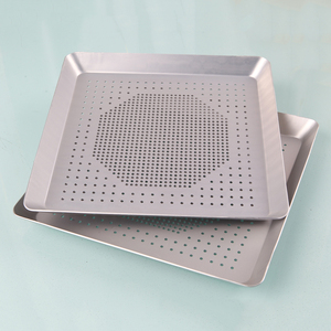 Khay Nướng Bánh Vuông Bằng Nhôm 8/9/10/11/12/13/14/15/16 Inch Khay Nướng Bánh Pizza Kiểu Detroit Khay Nướng Bột Pizza Hình Vuông Có Lỗ - Product Image 5