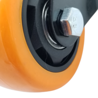 Roulettes fixes en PVC PP PU de 2.5 pouces, pour chariot industriel, haute qualité, 4 pièces