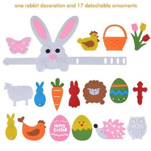 Jouet éducatif <span class=keywords><strong>en</strong></span> feutre lapin de <span class=keywords><strong>Pâques</strong></span> - Décoration d'arbre <span class=keywords><strong>pour</strong></span> coin de salle de classe <span class=keywords><strong>en</strong></span> tissu <span class=keywords><strong>pour</strong></span> nourrissons (0-3 ans) - Product Image 5