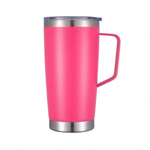 Tazas de café de viaje de acero inoxidable de doble pared de alta calidad de 20 oz con tapas, asa y pajita - Product Image 4