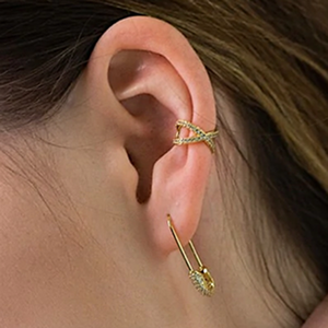 Pendientes de aro con diamantes de cristal chapados en oro, estilo <span class=keywords><strong>Rihanna</strong></span> grande, novedad de 2022 - Product Image 4