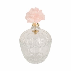 Bottiglia decorativa in vetro con coperchio a forma di fiore in pietra rosa per decorare la casa, il soggiorno, la camera da letto e la sala da pranzo - Product Image 1