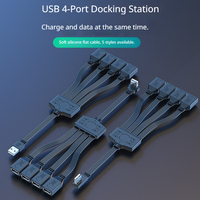 Câble Répartiteur USB Type C 1 vers 4 en Gros, 4 Ports USB A Femelle, Plat en Silicone, pour Charge et Données d'Ordinateur Portable et de Téléphone