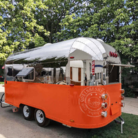 Nuevo 304 de acero inoxidable móvil Food Trucke Camper Van Hot Dogs carrito de comida café helado remolque de comida con cocina completa