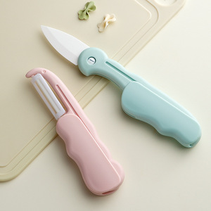 Folding Ceramic Fruit Knife 25Mm Blade Portable Rotary Peeler Multi Function Kitchen Tool For Dormitory Use - Product Image 3
