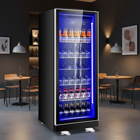 Réfrigérateur de présentation de boissons à double porte à froid direct, usage commercial, étagères réglables, vente directe usine, pour l'exportation