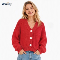 WINDAY Damen Casual Oberteile Große Größen Winter Strickjacke Pullover Damen Pullover Mujer Langarm Cardigan