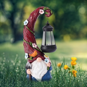 Pohabery Solar <strong>Gnome</strong> <strong>Garden</strong> Statue with Lantern Light Resin Outdoor Yard Decorations Perfect Patio Mom Gift <strong>Garden</strong> <strong>Ornaments</strong> - Product Image 2