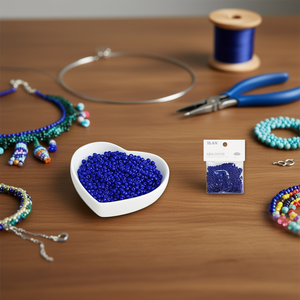 Perline Ilan Abalorios 3mm Blu Reale 50g per Creazione di Gioielli - Product Image 2