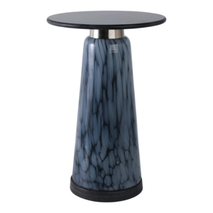 Tavolino lucido con piano in marmo e base decorata per soggiorno o camera da letto - Product Image 1