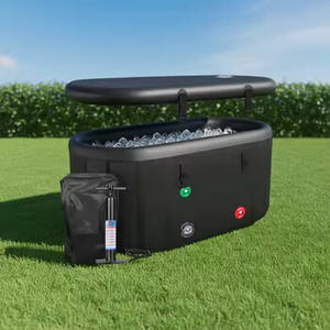 Baignoire économique d'extérieur ronde pliable, ovale, grande, en plastique, autoportante, pour bain froid et glacial, pour adulte - Product Image 1