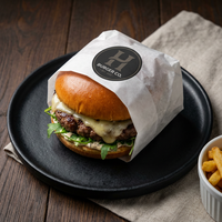 Papier d'emballage alimentaire personnalisé écologique et recyclable avec revêtement PE imperméable et résistant à la graisse pour les en-cas, les hamburgers et le chocolat