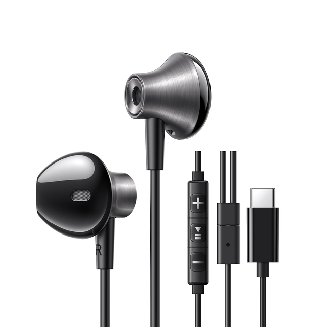 UGREEN USB C Headphones Wired with Mic&Volume Control, Hi-Fi Stereo Wired Type C Earphones Light-weight Ergonomic Design Earbuds