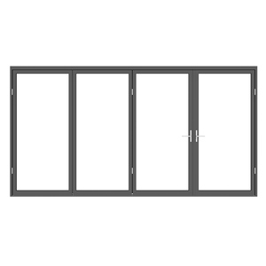 ประตูบานเฟี้ยมแบบพับได้สำหรับภายนอกอาคาร ป้องกันพายุเฮอริเคน ทำจากกระจกและอะลูมิเนียม สำหรับระเบียง - Product Image 1