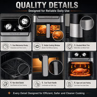 Friteuse à air AOJA 9L 6L, vente en gros, 1800W, commande mécanique ou écran tactile, fenêtre visible, pour cuisine domestique