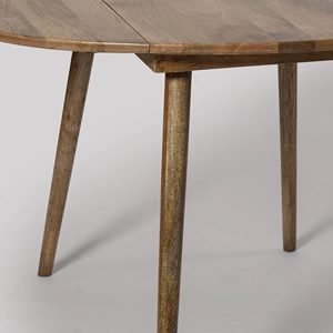 Elegant Mango Wood <b>Round</b> <b>Dining</b> <b>Table</b> 4 Seater Solid Hardwood Durable <b>Dining</b> Furniture for Kitchen <b>Dining</b> Room Restaurant - Product Image 3