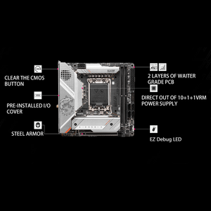 MSI MPG Z790I ขอบรองรับ WiFi Intel LGA 1700 Intel <span class=keywords><strong>Z790</strong></span> DDR5 SATA 6กิกะไบต์/วินาทีช่องสัญญาณคู่พอร์ต M.2แบบบูรณาการ - Product Image 3