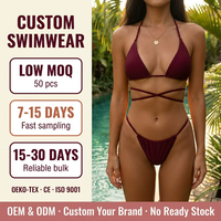 Ensemble de bikini 2 pièces personnalisé pour femme en Spandex/Nylon, maillot de bain de plage avec rembourrage amovible et motif léopard, ODM OEM