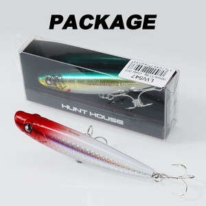 Hunthouse Wholesale Factory Señuelo flotante tipo popper WTD Walk the Dog de 90 mm y 11.6 g para pesca de arrastre en agua salada - Product Image 6