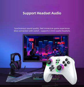 Accesorios Inalámbricos Directo de Fábrica, Controlador de Juegos, Auriculares con Audio, Doble Vibración 360 °   Joystick con Gatillo Lineal de 0.1mm, Venta al Por Mayor - Product Image 1