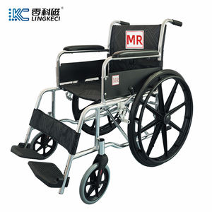 Fauteuil roulant pliable de 24 pouces avec grandes roues en alliage d'aluminium et repose-pieds, pour utilisation uniquement dans les services d'IRM - Product Image 3