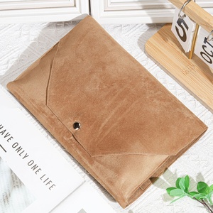 גבוה סוף faux זמש קוסמטי שקית נייר לוגו מותאם אישית דפוס קטיפה תכשיטים נסיעות מברשת קוסמטיקה אחסון - Product Image 5