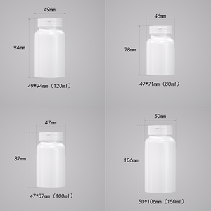 Precio de Fábrica, Botellas de Plástico PET Vacías Blancas de 80ml, 100ml, 120ml con Tapa, para Vitaminas, Píldoras y Cápsulas, con Logotipo Personalizado - Product Image 4