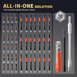 Jeu de 86 embouts à chocs magnétiques en acier au chrome-vanadium, adaptateurs de douilles métriques/SAE, embouts à ailettes de haute qualité et 40acr - Product Image 4
