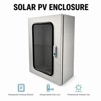 304 Edelstahl Solar-PV-Gehäuse IP65 Sichtfenster Wandmontierte Elektrobox mit DIN-Schiene