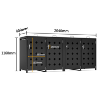 Valli Jardin Étanche Extérieur Métal Poubelle Conteneur De Stockage Open Top Wheelie Bin Hangar pour Cour Patio Patio Couverture